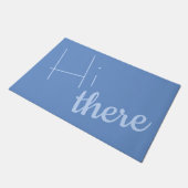 Welkom bij Hi there Minimalist Blue Deurmat (Schuin)