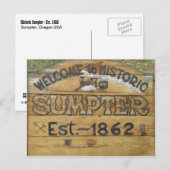 Welkom bij Historic Sumpter Est. ~ 1862 Briefkaart (Voorkant / Achterkant)