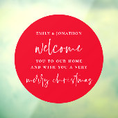 Welkom bij Home Names Merry Kerstrood White Raamsticker (Vel 3)