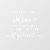 Welkom bij Home Names Merry KerstWhite Raamsticker (Vel)