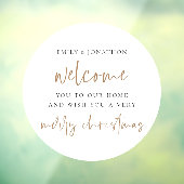 Welkom bij Home Names Merry White Circle Raamsticker (Vel 3)