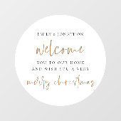 Welkom bij Home Names Merry White Circle Raamsticker (Vel)