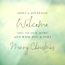 Welkom bij Home Script Merry Kerstmis Raamsticker
