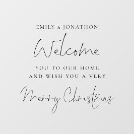 Welkom bij Home Script Merry Kerstmis Raamsticker