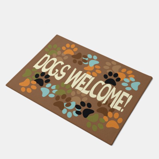 Welkom bij honden met ontwerp voor afdruk deurmat (Schuin)
