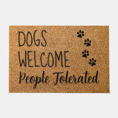 Welkom bij hondenMensen getolereerd door Rustic Co Deurmat (Voorkant)