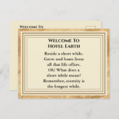 Welkom bij Hotel Earth Briefkaart (Voorkant / Achterkant)