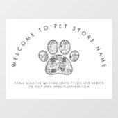 Welkom bij Huisdierenwinkel Naam QR-code venster s Raamsticker (Vel)