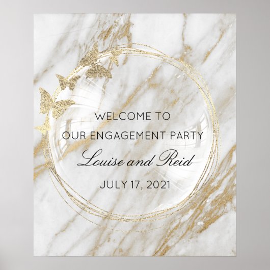 Welkom bij Huwelijksfeest Gouden Lijst Poster (Voorkant)