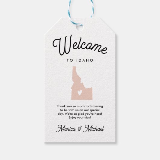 Welkom bij IDAHO... om het even welke KLEUR. Cadeaulabel (Voorkant)