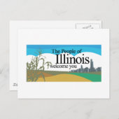 Welkom bij Illinois - USA Road Sign Briefkaart (Voorkant / Achterkant)