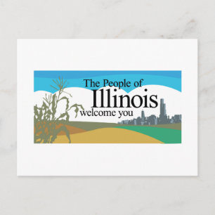 Welkom bij Illinois - USA Road Sign Briefkaart