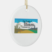 Welkom bij Illinois - USA Road Sign Keramisch Ornament (Rechts)