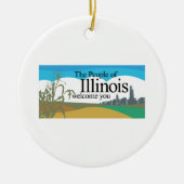 Welkom bij Illinois - USA Road Sign Keramisch Ornament (Voorkant)