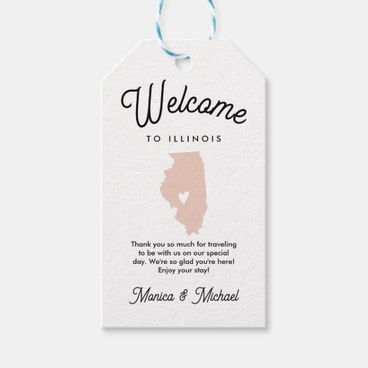 Welkom bij ILLINOIS Wedding any COLOR! Cadeaulabel (Voorkant)