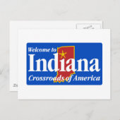 Welkom bij Indiana - USA Road Sign Briefkaart (Voorkant / Achterkant)