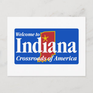 Welkom bij Indiana - USA Road Sign Briefkaart