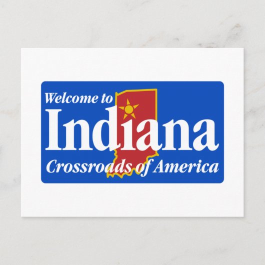 Welkom bij Indiana - USA Road Sign Briefkaart (Voorkant)