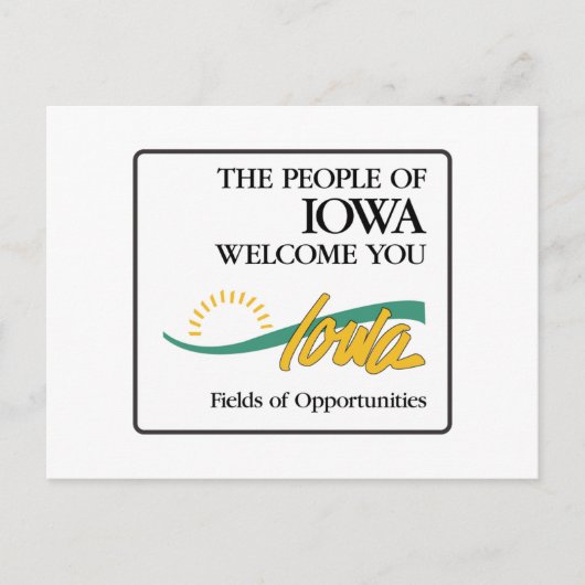 Welkom bij Iowa - Verenigde Staten Briefkaart (Voorkant)