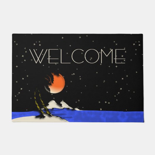 Welkom bij Island Night Design Deurmat (Voorkant)