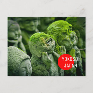 Welkom bij japan green moss buddha postcrossover briefkaart