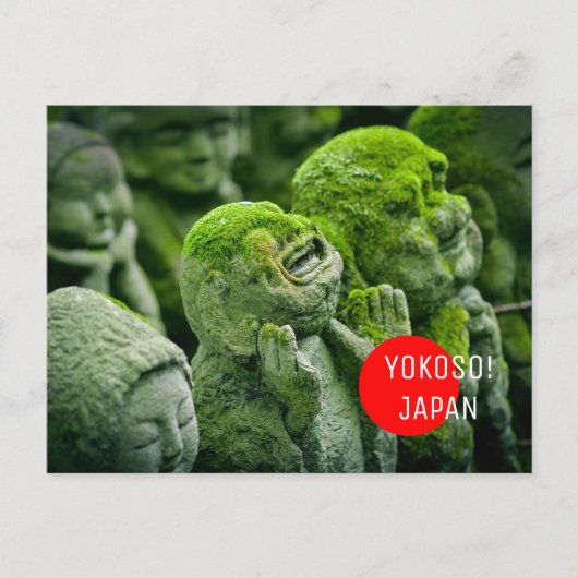 Welkom bij japan green moss buddha postcrossover briefkaart (Voorkant)
