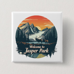 Welkom bij Jasper National Canadian Park Vierkante Button 5,1 Cm