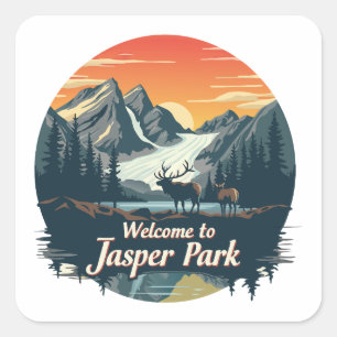 Welkom bij Jasper National Canadian Park Vierkante Sticker