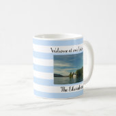 Welkom bij je huis in het meer koffiemok (Voorkant rechts)