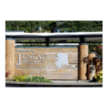 Welkom bij Juneau Alaska, met achtergrond