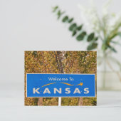 Welkom bij Kansas Sign - State Signs Briefkaart (Staand voorkant)