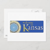 Welkom bij Kansas - USA Road Sign Briefkaart (Voorkant / Achterkant)