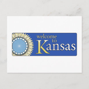 Welkom bij Kansas - USA Road Sign Briefkaart