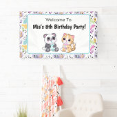 Welkom bij Kawaii Panda & Tiger Bubble Tea Party Spandoek (Insitu)