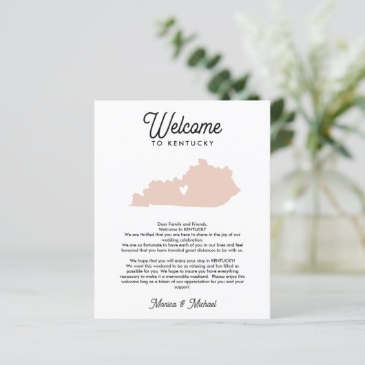 Welkom bij KENTUCKY-brief en -reisroute ELKE KLEUR (Staand voorkant)