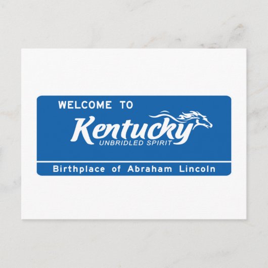 Welkom bij Kentucky - USA Road Sign Briefkaart (Voorkant)