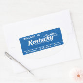 Welkom bij Kentucky - USA Road Sign Ovale Sticker (Envelop)