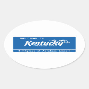 Welkom bij Kentucky - USA Road Sign Ovale Sticker
