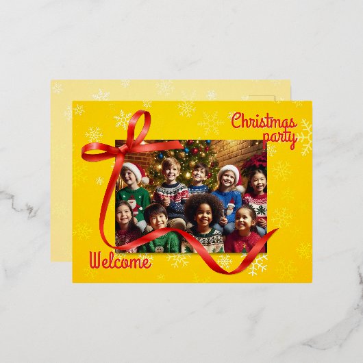 Welkom bij Kerstmis Folie Feestdagen Briefkaart (Voorkant / Achterkant)