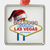 Welkom bij Kerstmis in Las Vegas Metalen Ornament (Voorkant)