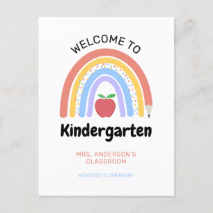 Welkom bij Kindergarten Pastel Colored Rainbow Briefkaart