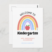 Welkom bij Kindergarten Pastel Colored Rainbow Briefkaart (Voorkant / Achterkant)