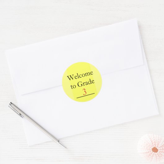Welkom bij klas gepersonaliseerde studentensticker ronde sticker (Envelop)