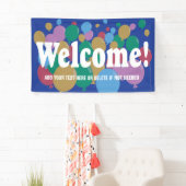 Welkom bij kleurrijke ballonnen spandoek (Insitu)