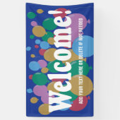 Welkom bij kleurrijke ballonnen spandoek (Verticaal)