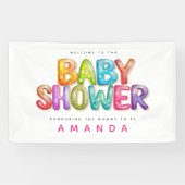 Welkom bij Kleurrijke Rainbow stripe Baby shower Spandoek (Horizontaal)