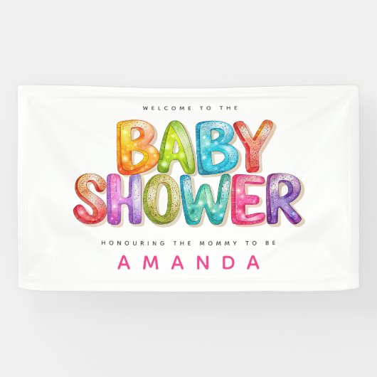 Welkom bij Kleurrijke Rainbow stripe Baby shower Spandoek (Horizontaal)