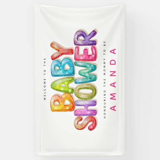 Welkom bij Kleurrijke Rainbow stripe Baby shower Spandoek (Verticaal)