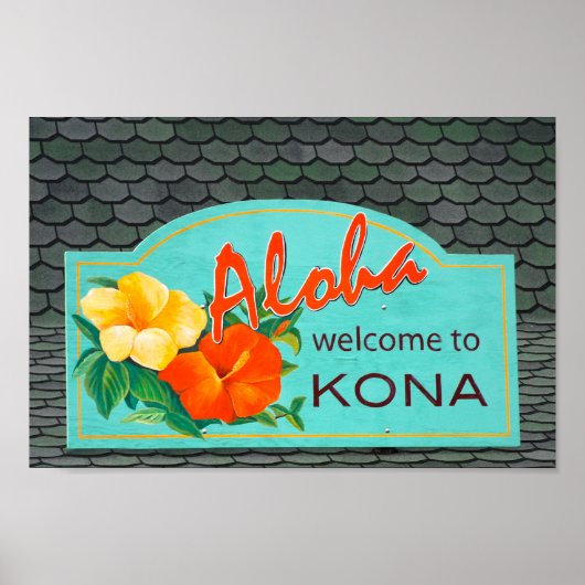 Welkom bij Kona Sign, Big Island, Hawaï Poster (Voorkant)