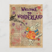 Welkom bij konijn... Alice in Wonderland Briefkaart (Voorkant)